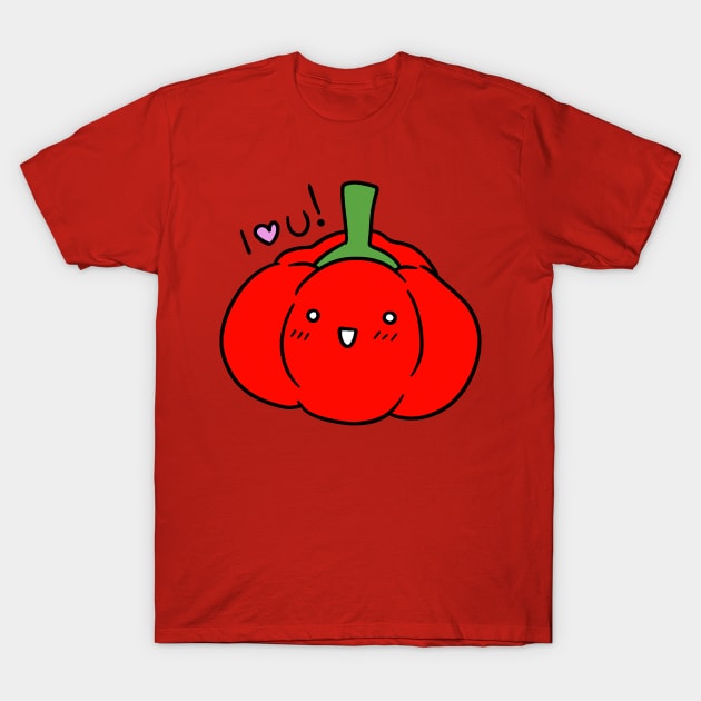 I love You - Red Bell Pepper T-Shirt by saradaboru